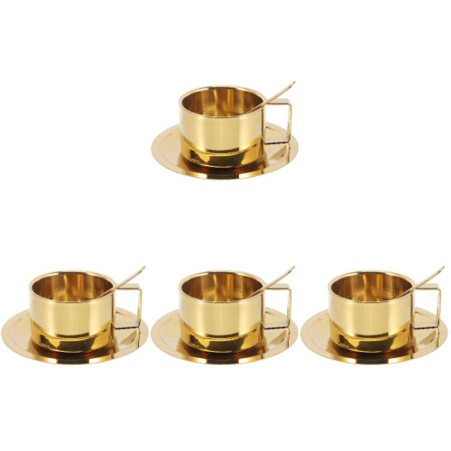 4Sets Goldene Mit Löffel Und Milch 1