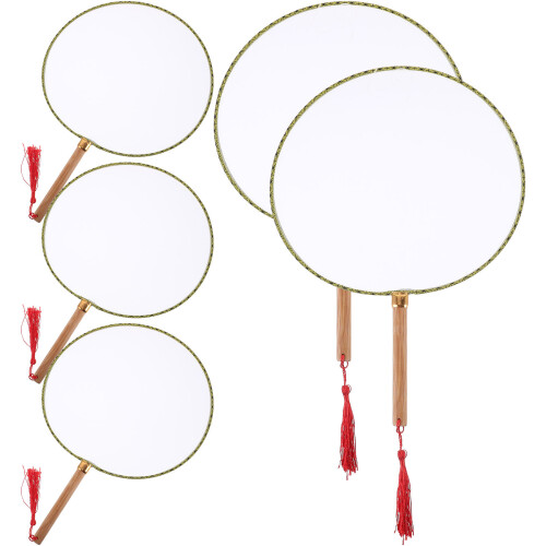 20Stk Dekorative Leere Graffiti Fächer Bambus Mit Polyester Stoff 1