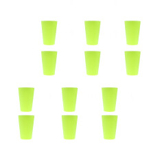 12Pcs Green Plastic Water Cups Ideal for Party Beer and Drinks