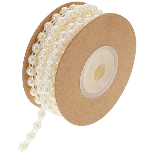 5Pcs Half Round Beige Pearl Bead String for Crafting Kids Accessories 2