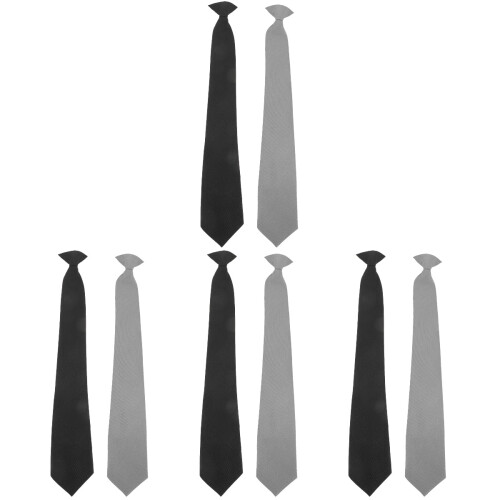 8Pcs Men Clip-on Ties Assorted Classic Polyester Neckwear for Parties 2
