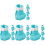16Pcs Protective Silicone Cat Claw Covers Anti-Scratch Boots Blue 4