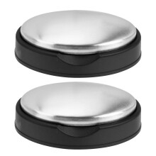 4Pcs Kitchen Stainless Steel Soap Odor Remover Bar Silver for Hand Use
