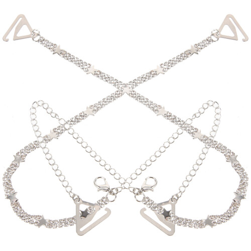 4Pcs Silver Metal Decorative Bra Shoulder Straps for Strapless Dresses 2