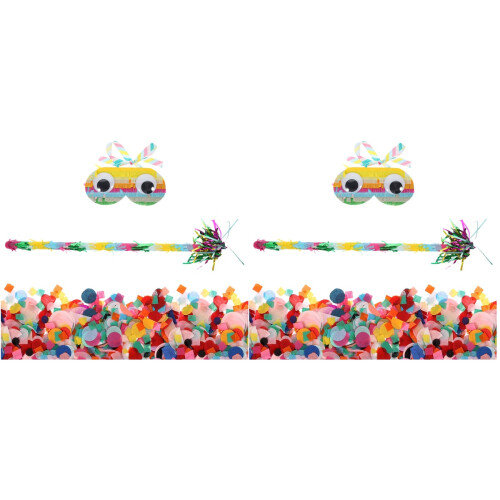 2Sets Assorted Color Pinata Stick Prop with Eyeglass for Party Games 2