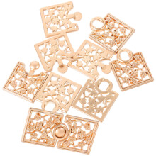 10Pairs Golden Metal Cape Buckles Vintage Style Durable Sew on Buttons