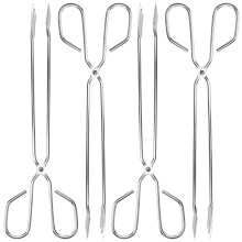 12Pcs Stainless Steel Garbage Tongs Tool for Park and Lawn
