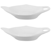 8Pcs Ceramic Tea Bag Holders White Dipping and Snack Dishes