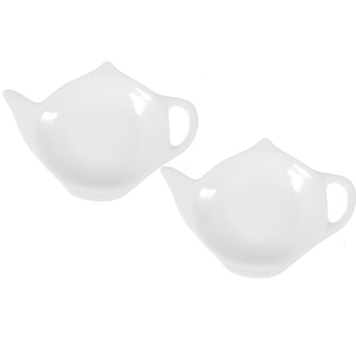 8Pcs Ceramic Tea Bag Holders White Dipping and Snack Dishes 2