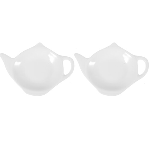 8Pcs Ceramic Tea Bag Holders White Dipping and Snack Dishes 1