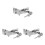3Sets Durable Zinc Alloy Keyed Closet Door Locks Silver Foldable Hasp 6