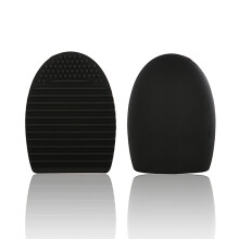 2Pcs Silicone Makeup Brush Cleaner Black Cosmetic Brush Scrubber Pads