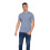 FCUK (L, Light Blue Melange) FCUK Mens Stack T-Shirt 3
