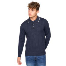 (XL, Navy Marl) Bewley & Ritch Mens Ambrosden Knitted Polo Neck Jumper