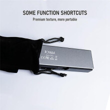 JOMAA Mini Bluetooth Foldable Keyboard, Rechargeable Aluminum Housing Portable Folding Travel Keyboard for Phone Tablet Laptop,A
