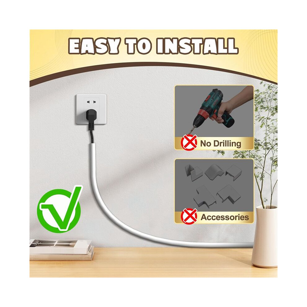 Photos - Cable (video, audio, USB) 2pcs Wall Cord Hider 118 Inch, Self Adhesive Cable Hider Cord Cover for Wires, Flexible Wire Cover Cable Raceway