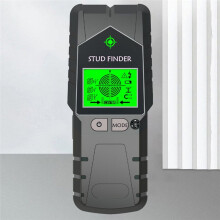 6-in-1-Balkensucher mit integriertem Wandscanner zur Erkennung von Nägeln in Holz, Metall und Wechselstromleitungen (schwarz)