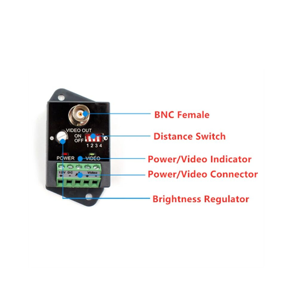Single-Channel Active Video Balun For Cctv Hd-Tvi Cvi Ahd Active Hd Video Transceiver 4852537325615