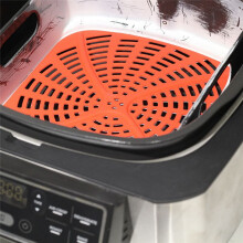 Kombinierter Spritzschutz und Silikondichtung, wiederverwendbare Ersatz-Prallplatte für Ninja Air Fryer und Indoor-Grill, Schwarz