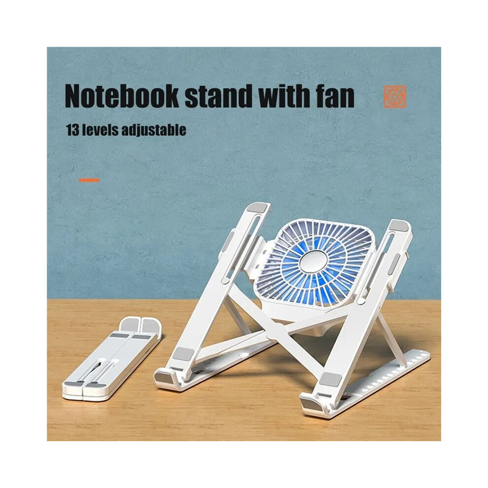 Cooling Pad Foldable Laptop Stand Holder With Cooler Fan Tablet Mount Bracket Notebook Cooling Stand With Phone Holder A 4852693582280