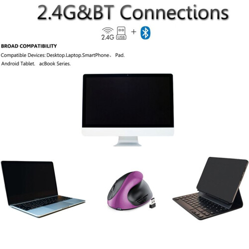 Rechargeable Dual Mode USB 2.4G Wireless +  Mouse Vertical Ergonomic Optical Mice for Computer Notebook 1