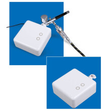 Mini-Airbrush-Pumpe, Airbrush-Set für Nagel-Make-up und Tattoos, Modellbau- und Autolackiergerät, weißer EU-Stecker