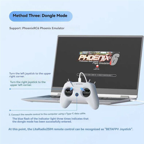BETAFPV LiteRadio 2 SIM FPV Drone Training Simulator Remote Control Handle 8CH for  Phoenix/AeroFly RC8 Simulator Right 2