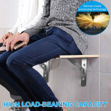 2 Pcs Wall Mounted Shelf Bracket 90 Degree Heavy Duty L Shelf Brackets Stainless Steel Support Joint(155X250mm)