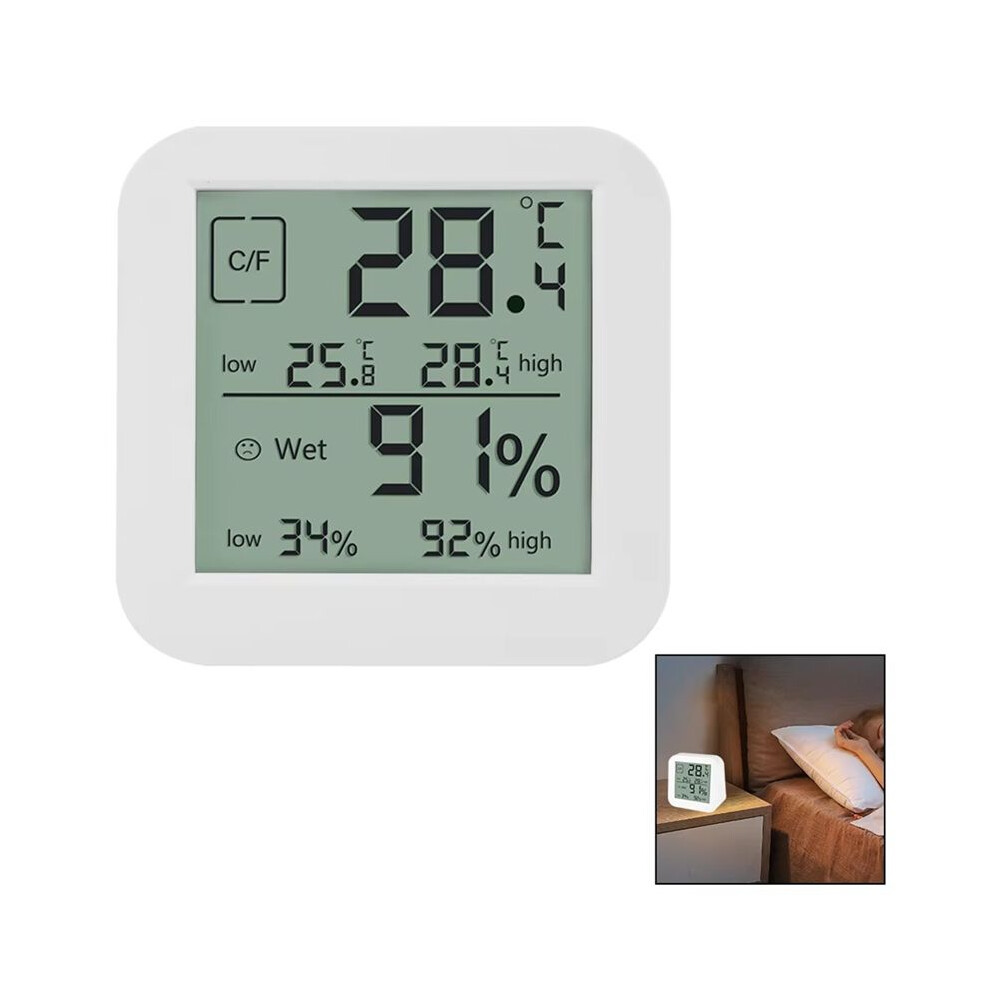 Lcd Digital Hygrothermograph Indoor Multifunctional Dual-Screen Humidity And Temperature Meter Table Clock 4852537379106