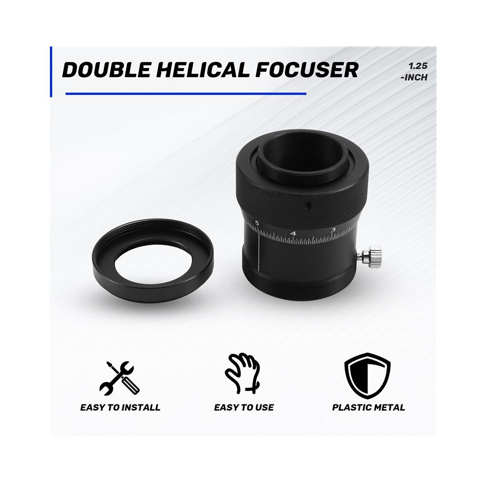 1.25Inch Double Helical Focuser High Accuracy 10Mm Focusing Stroke Inner M42x0.75mm Thread For Astronomical Telescope Light 4852693534111