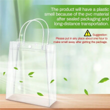 10 Peças Sacos de Presente de PVC Transparente com Alças Sacolas de Plástico Reutilizáveis Sacola de Compras Transparente para Festa de Natal