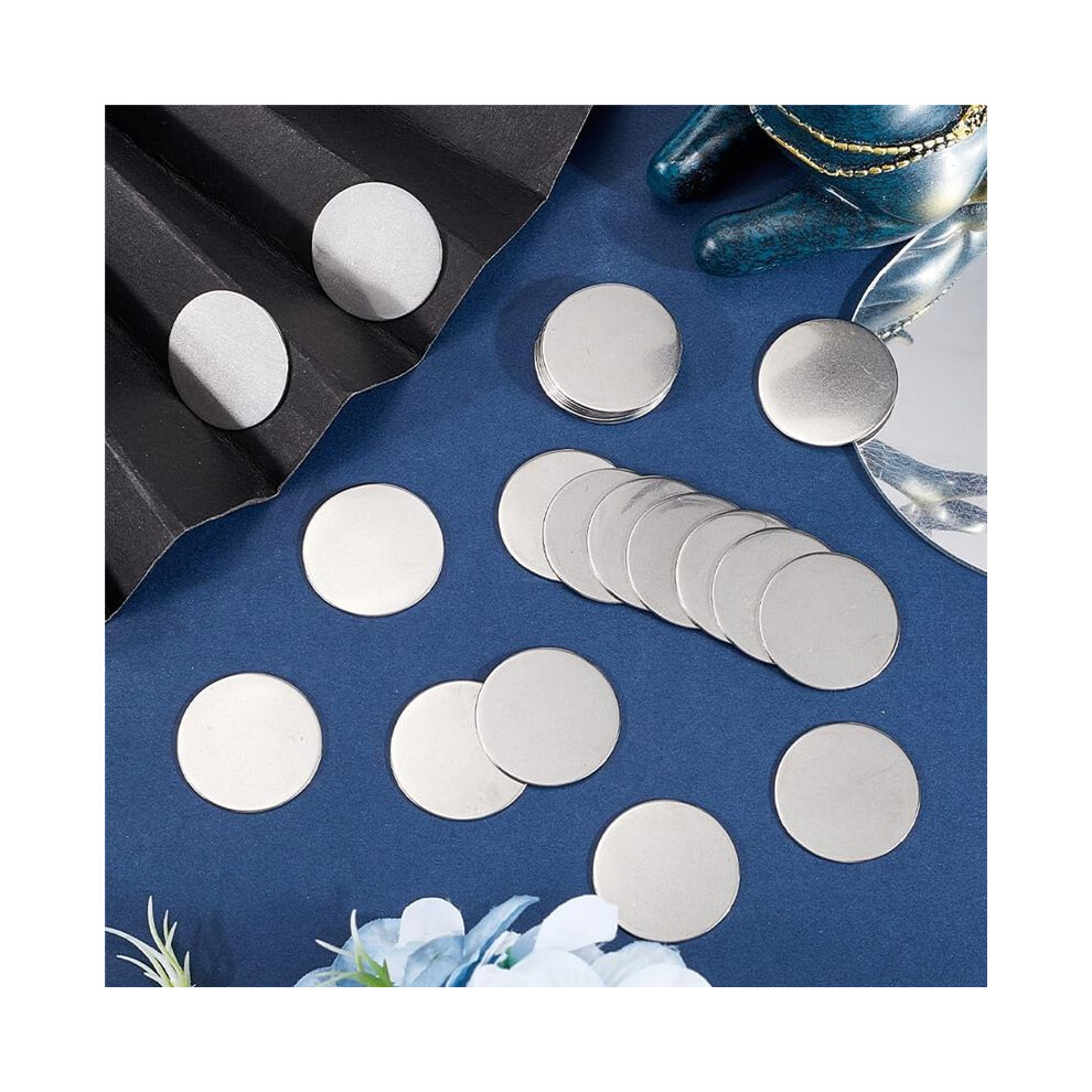1 Box 40 Pieces Stainless Steel Printed Blank Discs Bulk Diy Jewelry Craft Name Tags Necklace Earrings Engraving Supplie 4851514178664