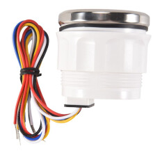 52mm Fuel Level Gauge 0-190Ohm Switchable 240-33Ohm Fuel Oil Level Meter Waterproof Boat Car Gauges with Alarm Black