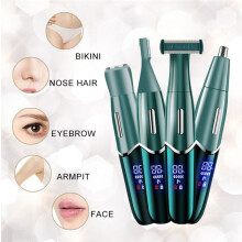 4-in-1 Intimrasierer für Damen, Bikinizone, empfindliche Haut, Haartrimmer, Gesichts- und Bartschneider