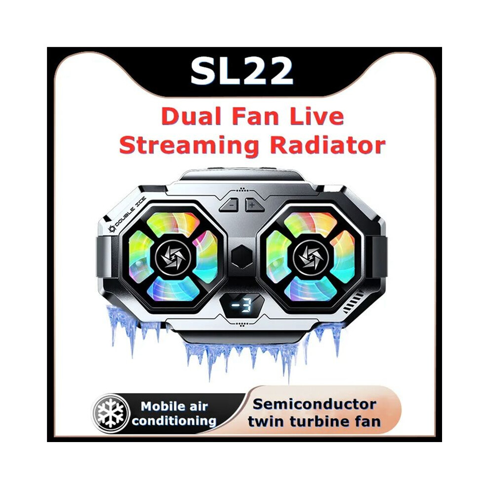 Sl-22 Universal Dual-Core Radiator Semiconductor Icing Cooling Sound Digital Display Mobile Phone Cooling Radiator 4852537371841