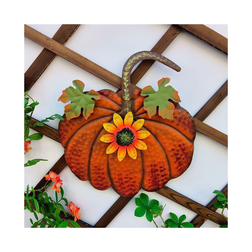 Metal Pumpkin Garden Stake Fall Decor Decorative Rustic Pumpkin Yard Stake Sign Yard Decor Outdoor Thanksgiving ,A Yellow 4852693515691