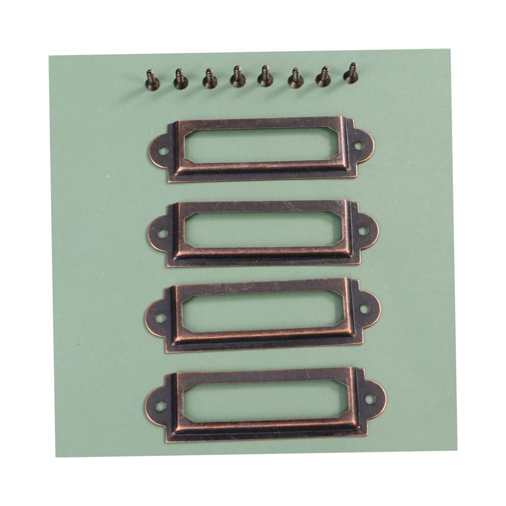 25Pcs Retro Metal File Drawer Tag Labels Pull Labels Holder Tag Holder Drawer Accessories Screws For Cabinet Office 4852367057076