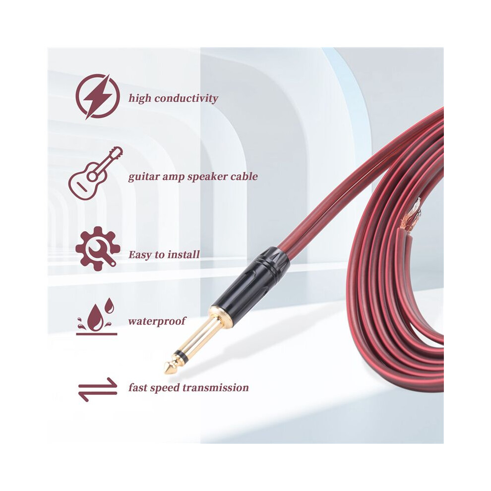 Photos - Cable (video, audio, USB) 1/4 TS to Speaker Bare Wire,Audio Cable to 6.35mm Male Mono Adapter Replacement Open End Gold-Plated OFC HiFi TS Speaker