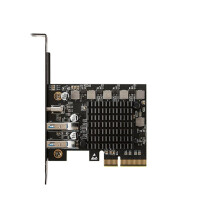 Industrieller Video-Capture-Controller mit 2 USB 3.2 Gen2-Ports (2x2) und 1 USB-C PCIe x4-Karte (20 Gbit/s) für Windows, Linux und Mac