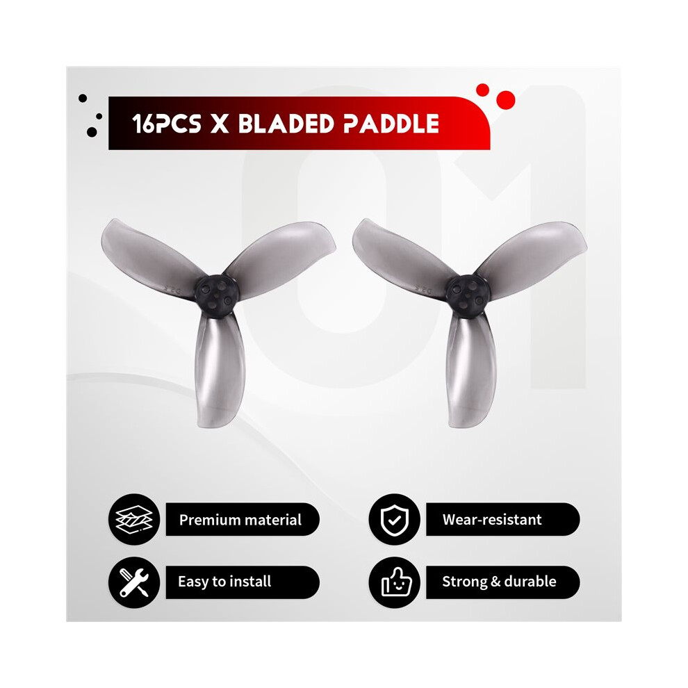 For Gemfan Hurricane 3-Blade Toothpick Propeller 1.5Mm For Rc Fpv Racing Freestyle Toothpick Drones 16 Pack 4852693551828