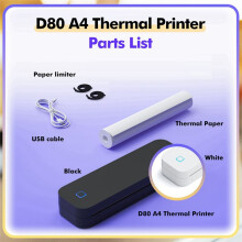 Tragbarer Thermotransferdrucker, kabellos, verschiedene Größen, umweltfreundlich, für Windows, Mac OS, Smartphone und Tablet, Schwarz