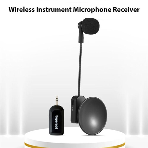 2.4G Wireless Instrument Microphone Receiver with Removable Suction Cup, Speaker Microphone for Musical Instruments 1