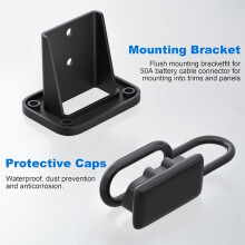 50A Battery Quick Disconnect Connector with 8AWG Wire and Mounting Bracket Extension Cable Connector Kit