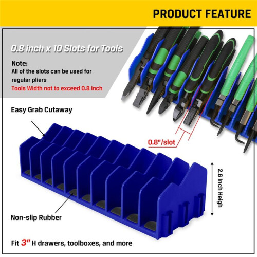 Plier Organizer Rack, 10-Slot Pliers Cutters Organizer Rack ,Tool Organizer, Tool Drawer Toolbox Organizer 2