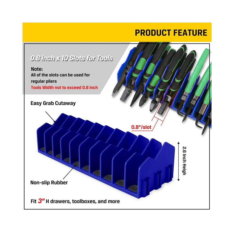 Plier Organizer Rack, 10-Slot Pliers Cutters Organizer Rack ,Tool Organizer, Tool Drawer Toolbox Organizer 4852537381635