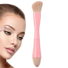 Doppelseitiger Make-up-Pinsel, 4-in-1, einziehbarer Reise-Kosmetikpinsel, multifunktionaler Concealer-Schwammpinsel für Lidschatten