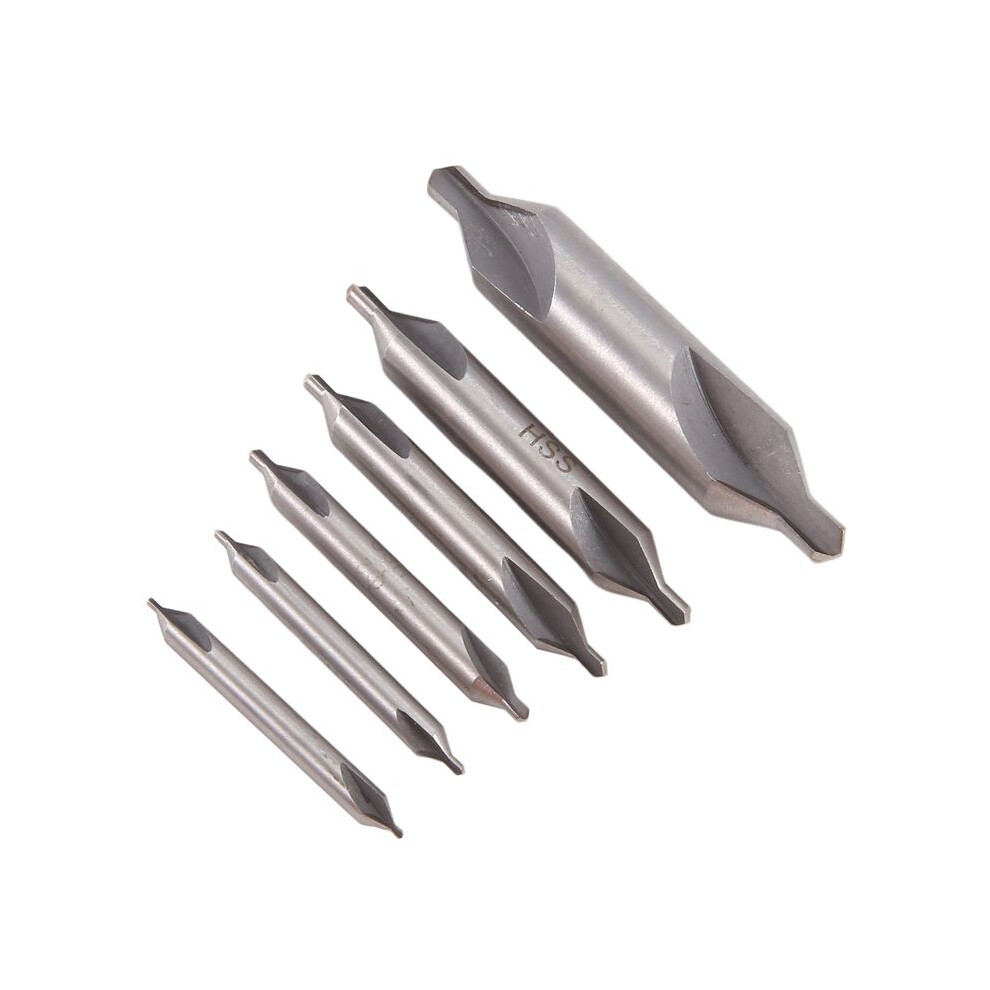 6 Pcs Hss Combined Center Drills Bit Set Countersink 60 Degree Angle 5/3/2.5/2/1.5/1 Mm 4852537391832