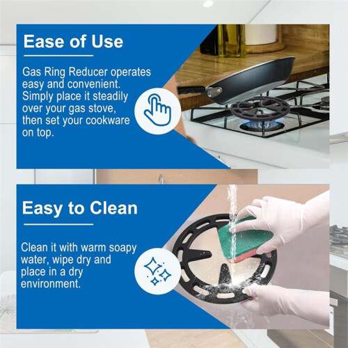 4,72 Polegadas Anel de Gás Redutor Fundo Uniforme Ferro de Aquecimento para Utensílios de Cozinha Menores, Como Panelas, Cafeteiras, Bules de Chá, 1