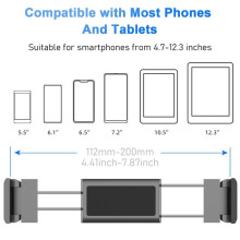 Car Back Seat Headrest Phone Holder Stretchable Tablet Holder Rear Pillow Adjustment Bracket for Watch Video in the Car