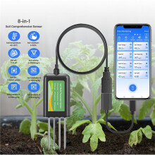 8-in-1 Soil Sensor PH EC Moisture Temp Humidity Salinity NPK Tester for Agriculture Farming